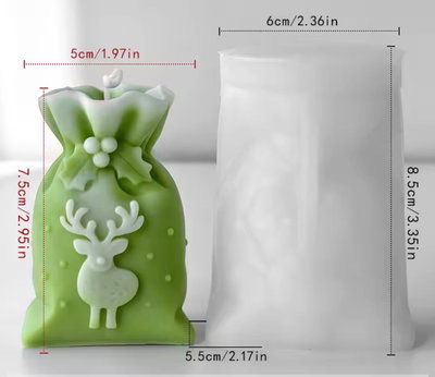 Molde Silicona - Bolsa Regalo de Navidad - Cod1248