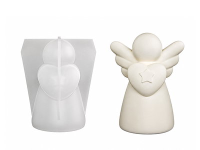 Molde Silicona - Angelito con Corazón - Cod1261