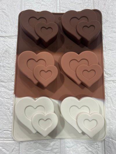 Molde Silicona - 2 Corazones - Cod1248