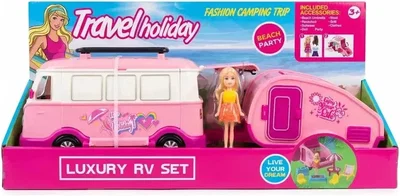 Muñeca con Mini Van y Casa Rodante