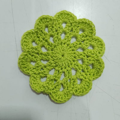 Posa vasos a Crochet 13 cm - Verde Manzana