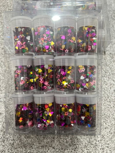 Glitter con Forma de Corazón x Frasco