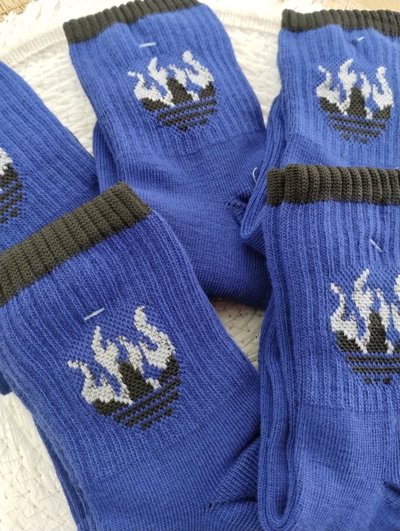 Media 3/4 INFANTIL 😍 ADIDAS azul logo negro fuego gris 