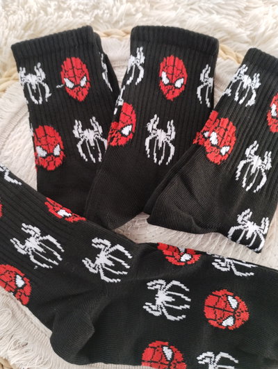 Media 3/4 Adulto multi Hombre Araña fondo negro  😍