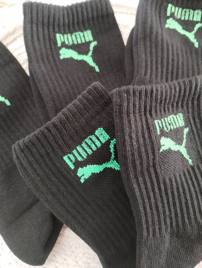 Media 3/4 Adulto Puma letras y logo Verde fondo negro 😍
