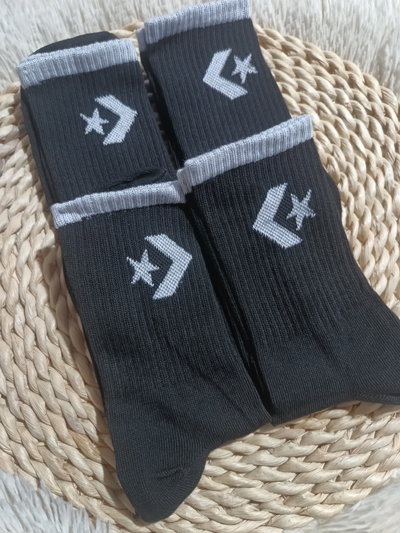 Media 3/4 ADULTO 🔥 CONVERSE negra logo y puño blanco 