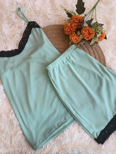 Pijama de ADULTO 🥰 Morley VERDE AGUA 