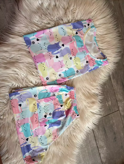 Pijama INFANTIL 🥰 GATITOS MULTICOLOR