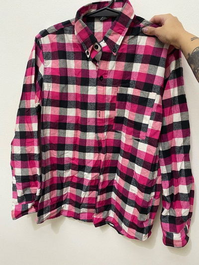 Camisa cuadrille rosa