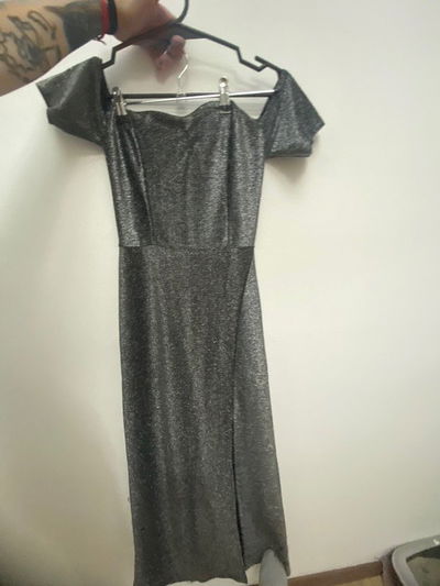 Vestido de fiesta Gris brilloso