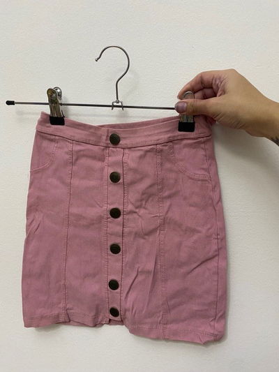 Pollera elastizada rosa