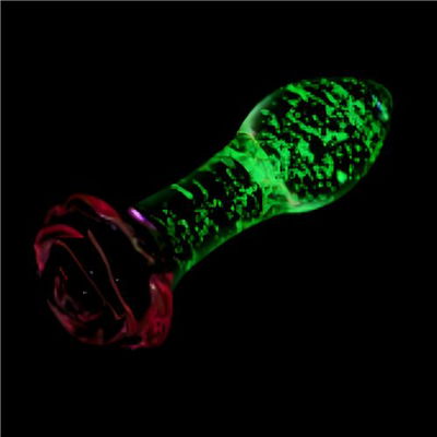 Plug anal Dark Phantom Rose (vidrio, brilla en la oscuridad)