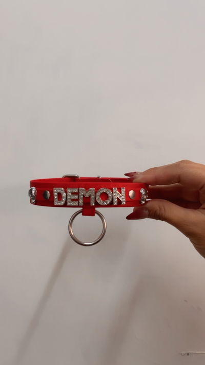 Choker letras strass DEMON