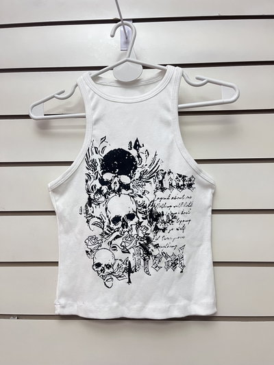 Musculosa white calaveras