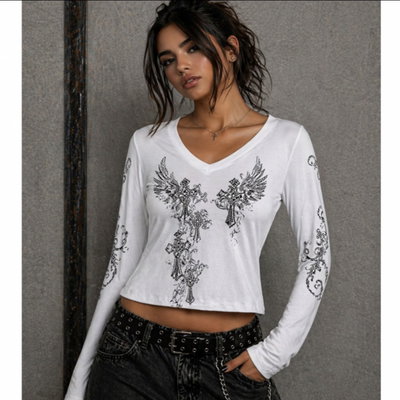 Camiseta goth 03 Fallen cross