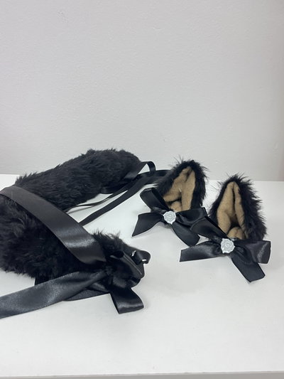 Kit gatito l (cola para atar + orejas clip)