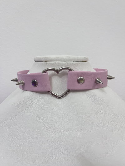 Choker heart puas rosa