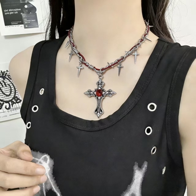 Collar alambre + cruces