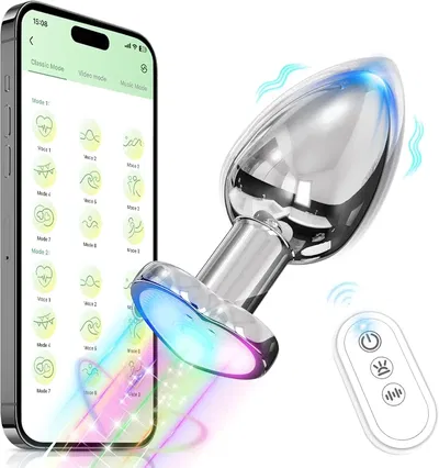 Plug SHINE HEART Medium (con vibrador y luz)
