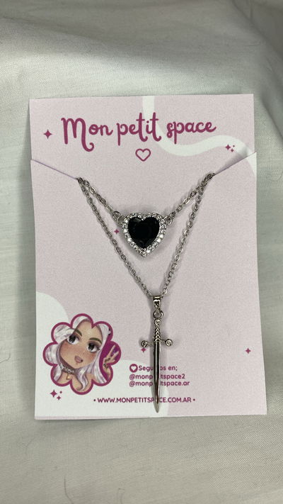 Collar con daga NEGRO (Ideal para compartir)