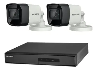 Kit Hikvision Dvr 4ch + 2 Cámaras Full Hd Exterior + Accesorios