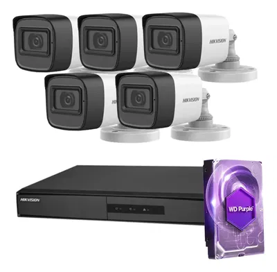 Kit Seguridad Hikvision Dvr 8 + 5 Camaras 1080p 2mp + Disco rigido 1TB
