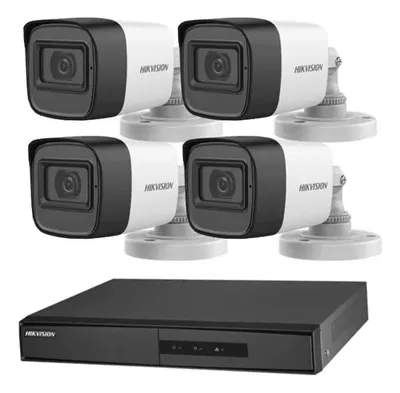 Kit Seguridad Hikvision Dvr 4 + 4 Camaras Hd Exterior Ip 66