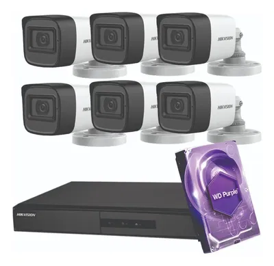 Kit Seguridad Hikvision Dvr 8 + Disco 1tb + 6 Camaras Exterior