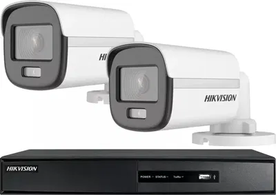 Kit Seguridad Hikvision Dvr 4ch + 2 Camaras 2mp Colorvu