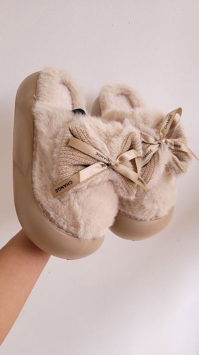 Pantufla moño vison 35 al 37
