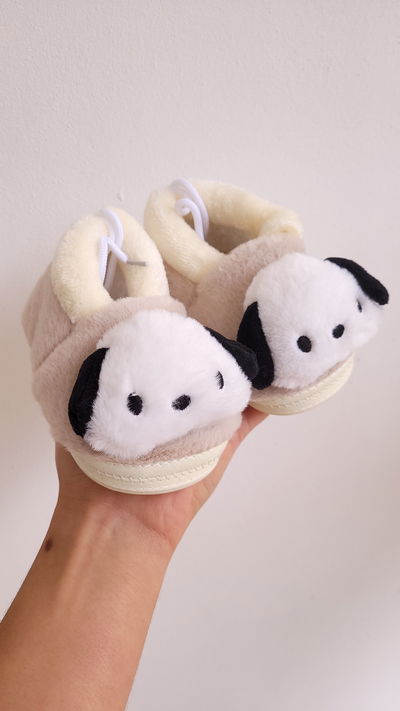 Pantuflas bebe perrito beige 