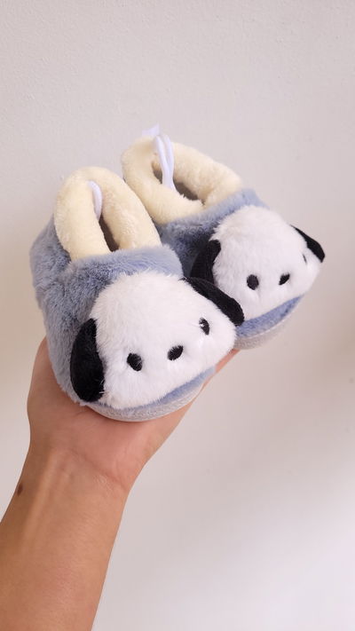 Pantuflas bebe perrito celeste