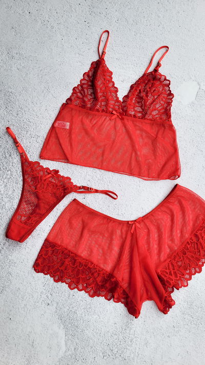 Set 3 piezas Rojo Talle 85 y 95