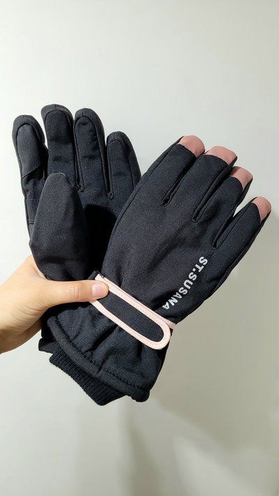 Guantes con interior termico Negro/Rosa