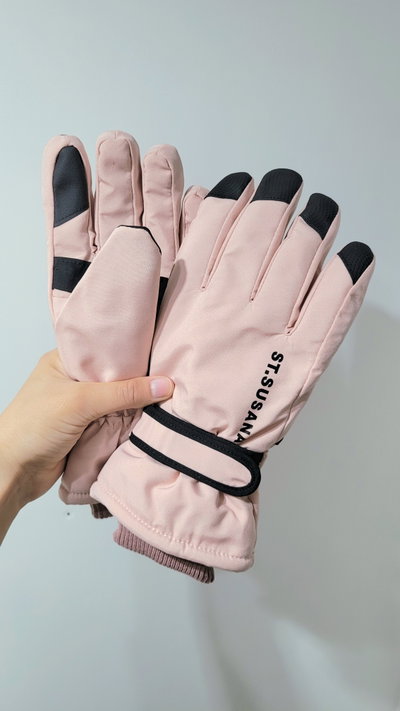Guantes con interior termico Rosa/Negro