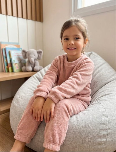 Pijama Infantil Plush Rosa Talle 12