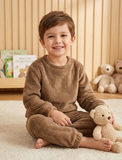 Pijama Infantil Plush Beige Talle 8