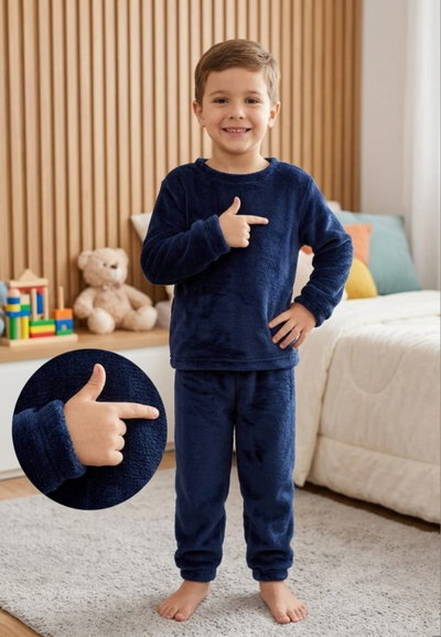 Pijama Infantil Plush Azul Talle 10