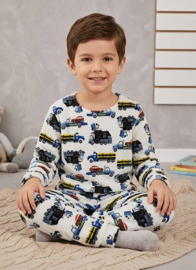 Pijama Infantil Plush Estampado Talle 12