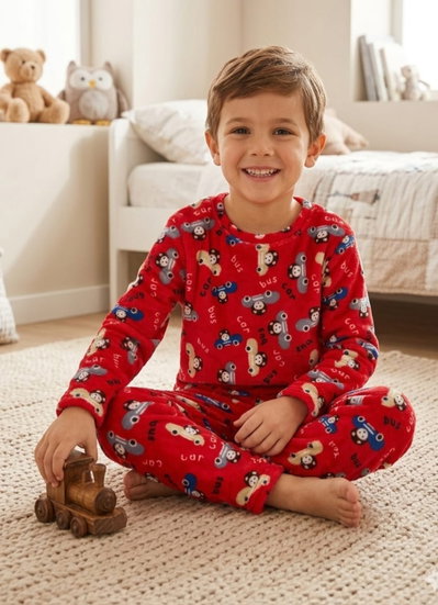 Pijama Infantil Plush Estampado Talle 10