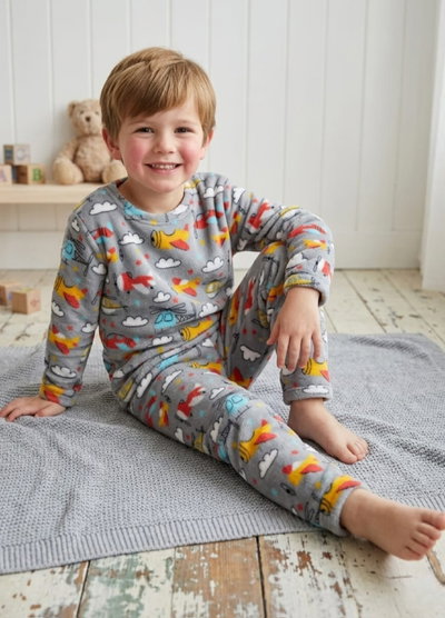 Pijama Infantil Plush Estampado Talle 10