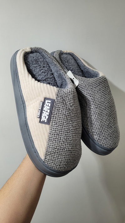 Pantufla Combinada Gris Talle 44/5 y 46/7