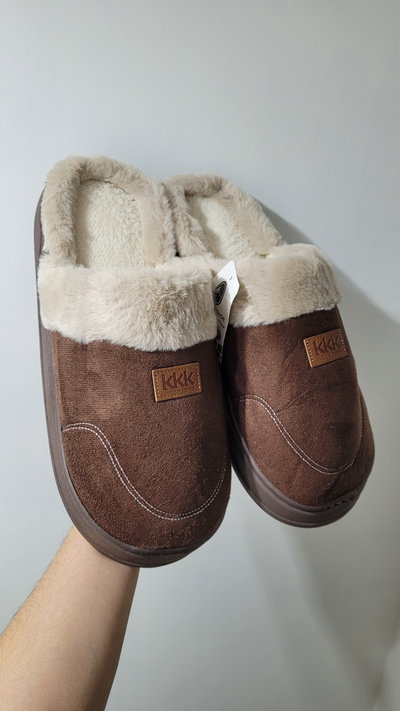 Pantufla Gamuzada Marron Talle 42 al 47