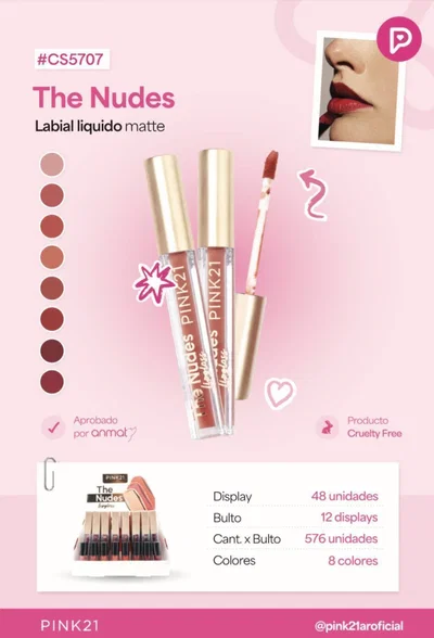 Labial líquido matte Pink21