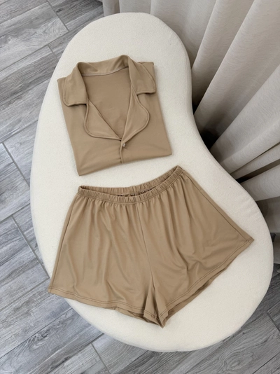 Camisero Corto Beige Talle M, L y XL