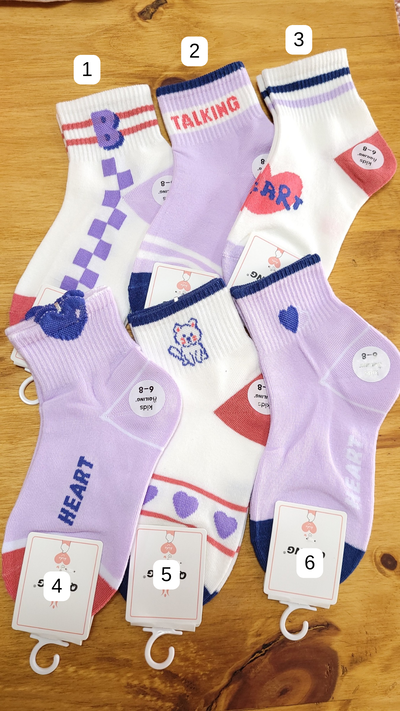 Soquete infantil Talle 6-8 Heart Lila