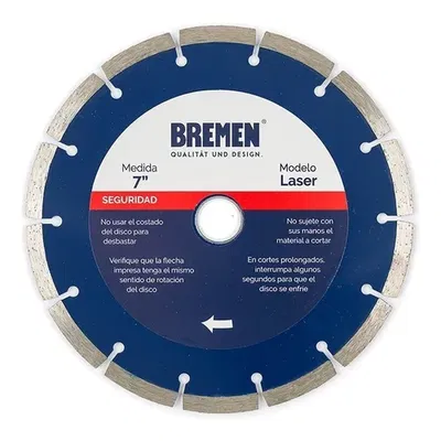 DISCO DIAM. BREMEN 7 pulgadas    Seco (LASER) 4529