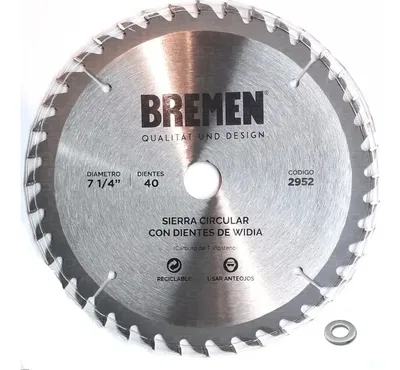 SIERRA CIRCULAR 7 ¼"-40 Dtes.WIDIA (ø20mm/ø16mm) BREMEN® 2952
