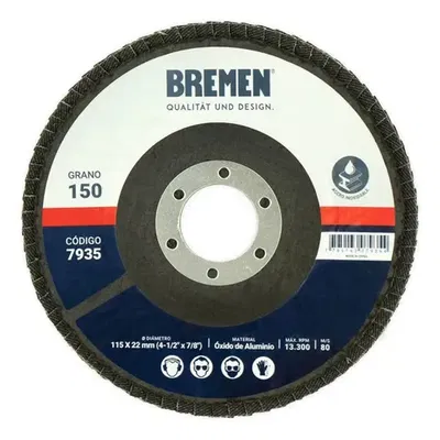 DISCO FLAP BREMEN 4-1/2" (ø115x22mm) OX.ALUMINIO - 150 [1 unid] 7935
