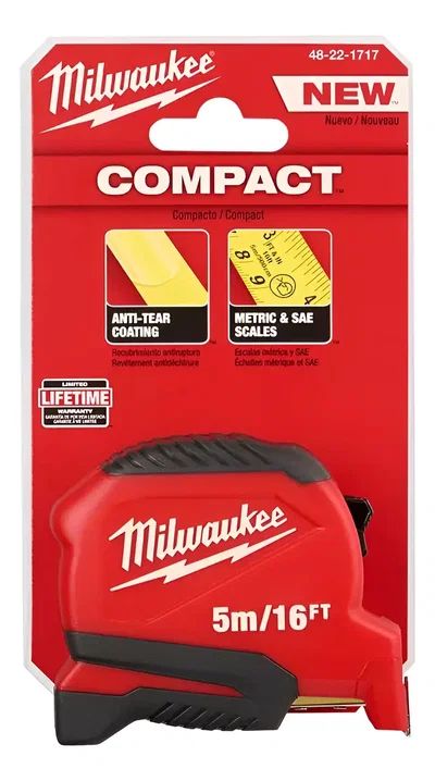 CINTAS METRICAS MILWAUKEE - COMPACTA RETRACTIL 5MX25MM - 48221717